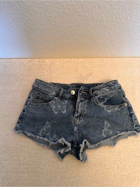 Divided Blue Denim Butterfly Cutoff Shorts